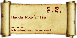Hayde Rozália névjegykártya